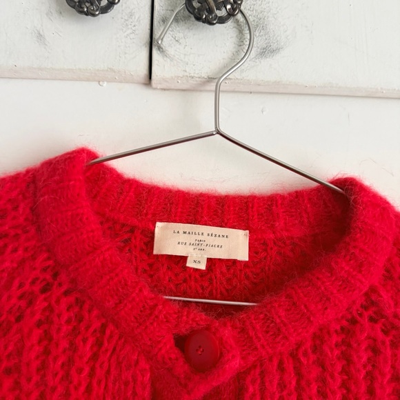 Sezane Red Women's Sweater Cardigan - Picture 2 of 8